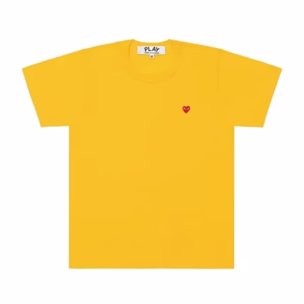 CDG Yellow T-Shirt with Red Mini Heart