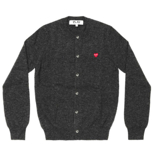 PLAY Women’s With Small Red Heart Cardigan (Grey)