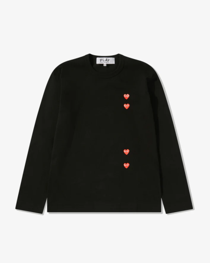 Play Multi Red Heart Longsleeve Shirt Black