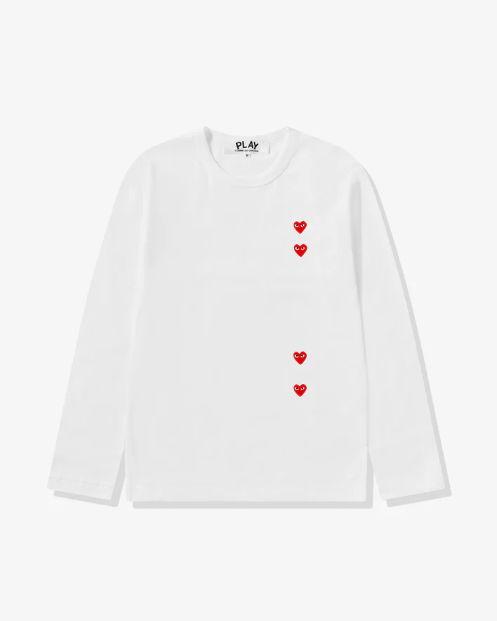 Play Multi Red Heart Longsleeve Shirt White