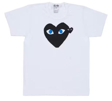 CDG Play Black Heart Blue Eyes Tee – White