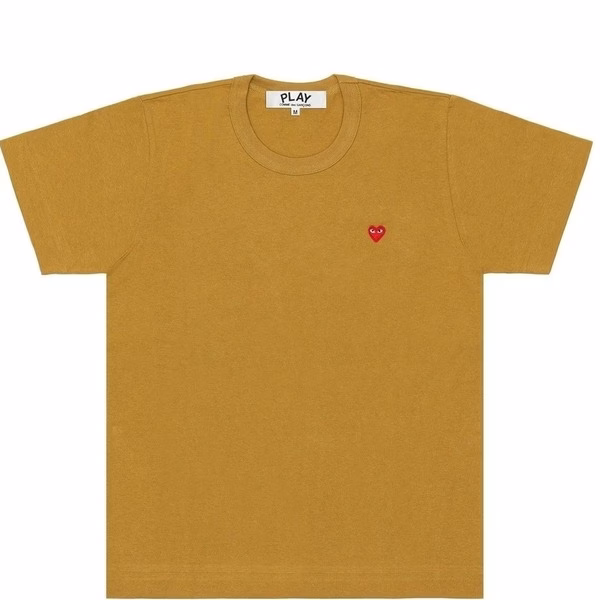 CDG Brown T-Shirt with Red Mini Heart