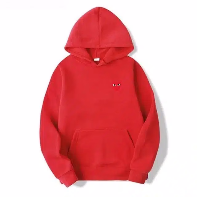 Comme Des Garçons Small Red Heart Red Hoodie