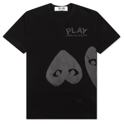 PLAY Three Black Hearts Black T-Shirt
